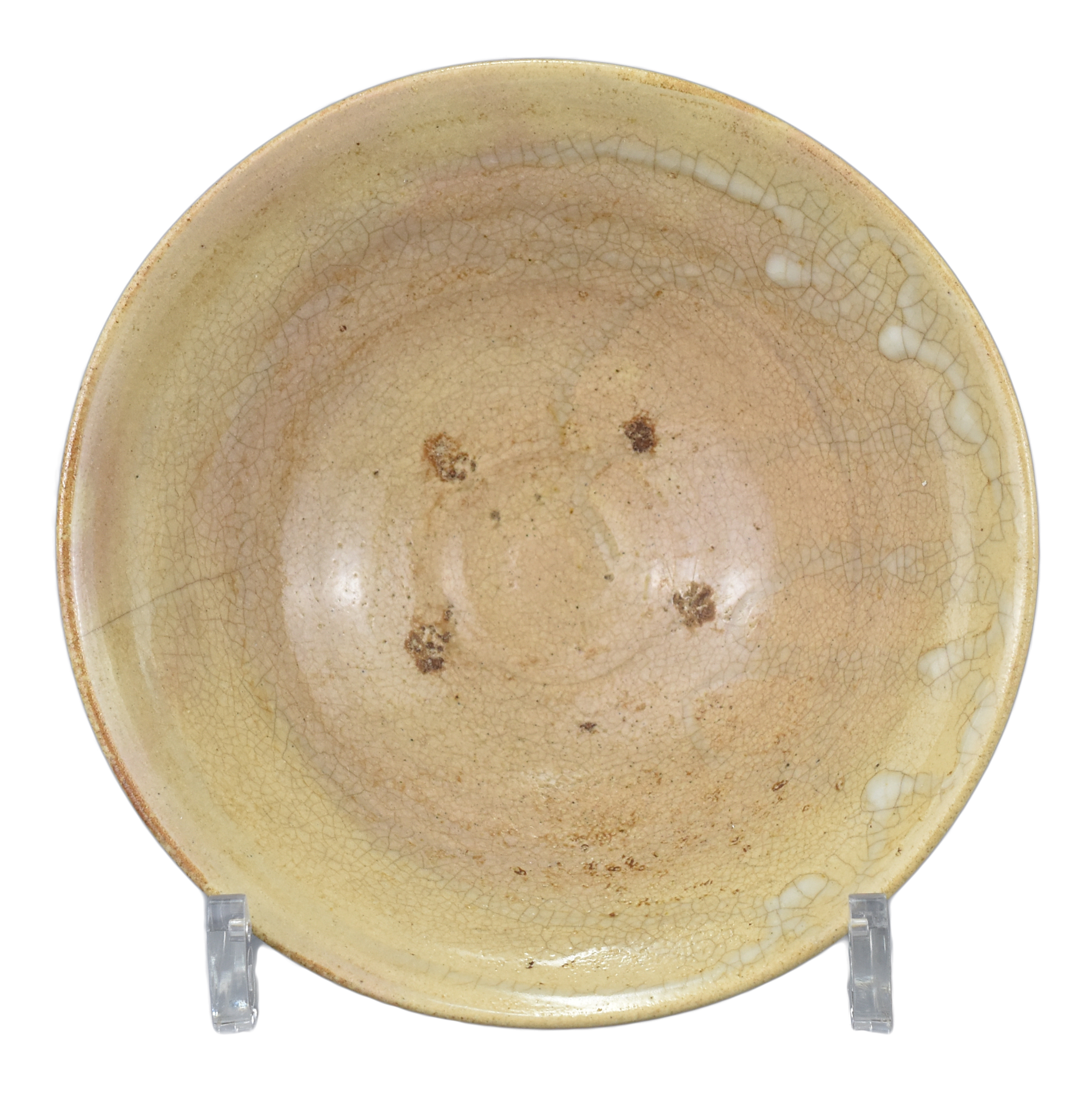 A Japanese or Korean Glazed Stoneware Bowl of Conical Form, 19th Century