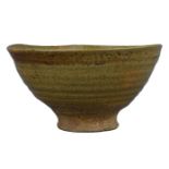 A Japanese or Korean Glazed Stoneware Bowl of Conical Form, 19th Century