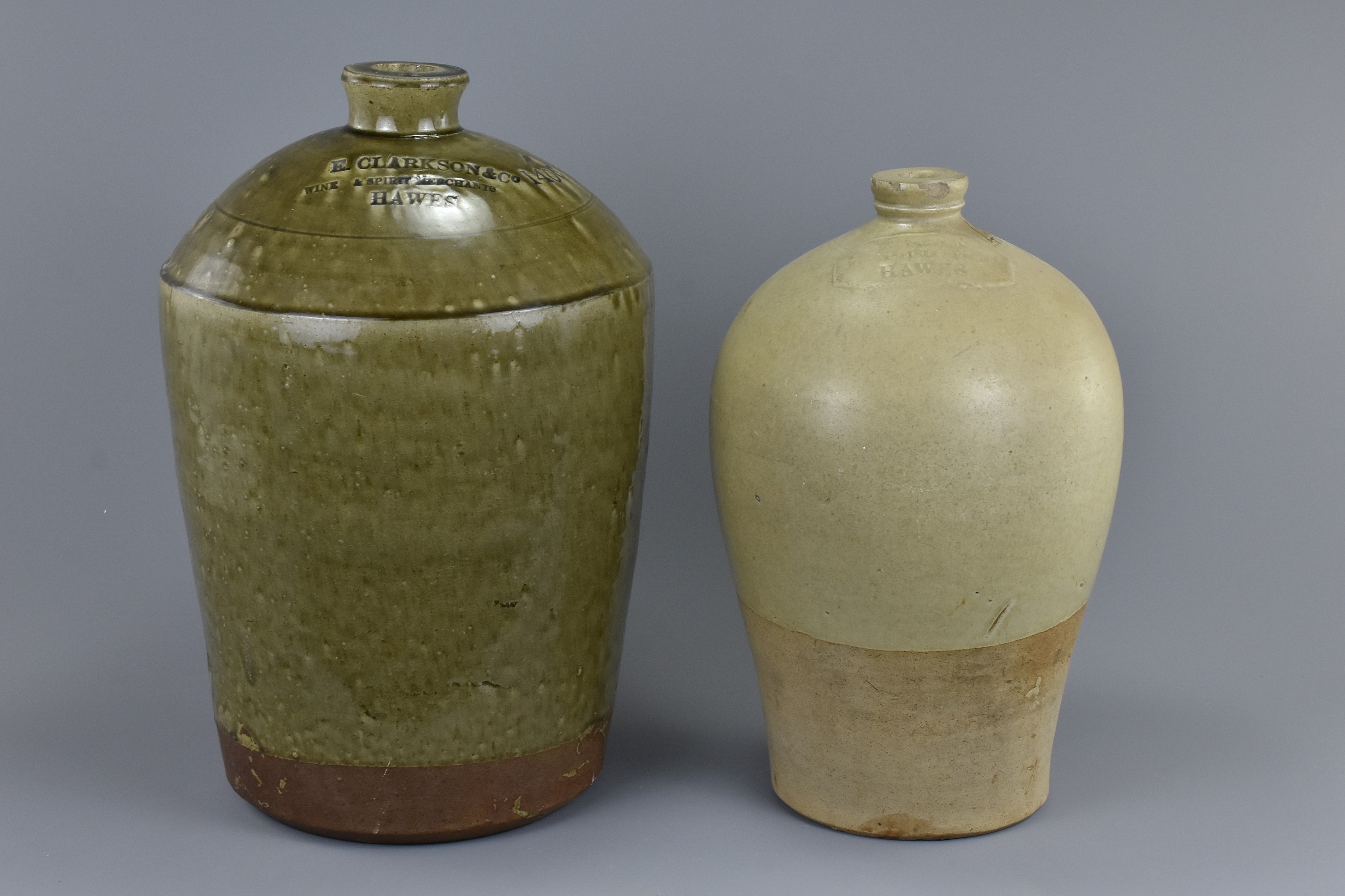 Two Large English 19th Century Stoneware Wine Jars, Hawes, Yorkshire - Image 2 of 8