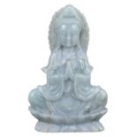 A Chinese Jadeite Figure of Guanyin