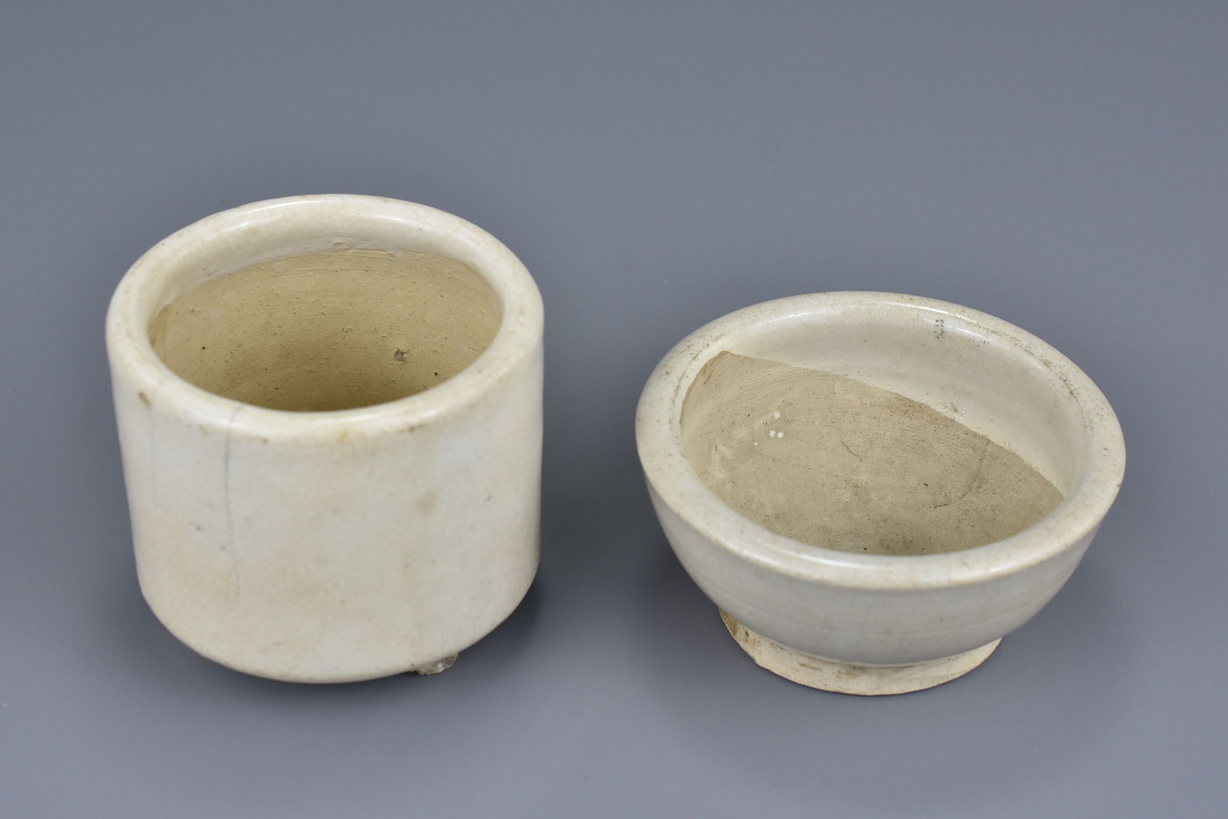 Chinese 17th / 18th Century Cream-Glazed Bowl & Jar - Image 7 of 7