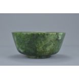 A quality Chinese 18/19th century spinach jade bowl.