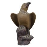 A Large Chinese / Japanese Stoneware Model of a Hawk, 19th Century