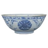 Large Chinese Ming Dynasty Blue & White Porcelain Bowl - Wanli Shipwreck