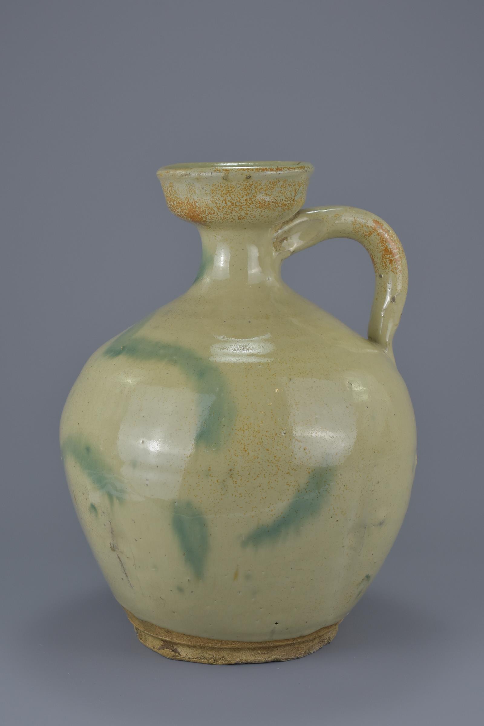 A Rare Chinese Yuan / Ming Glazed Stoneware Jug / Ewer - Image 2 of 7