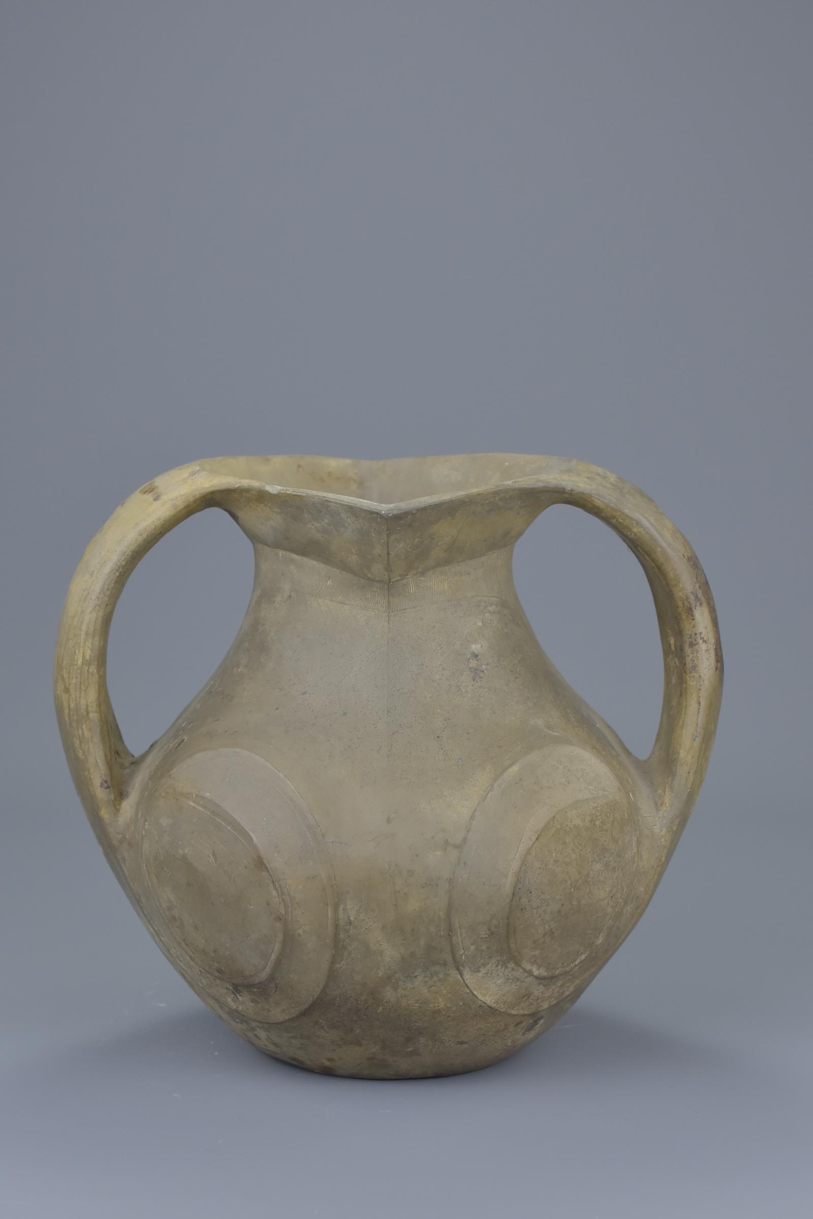 A Chinese Han Dynasty Twin-Handled Pottery Amphora - Image 2 of 7
