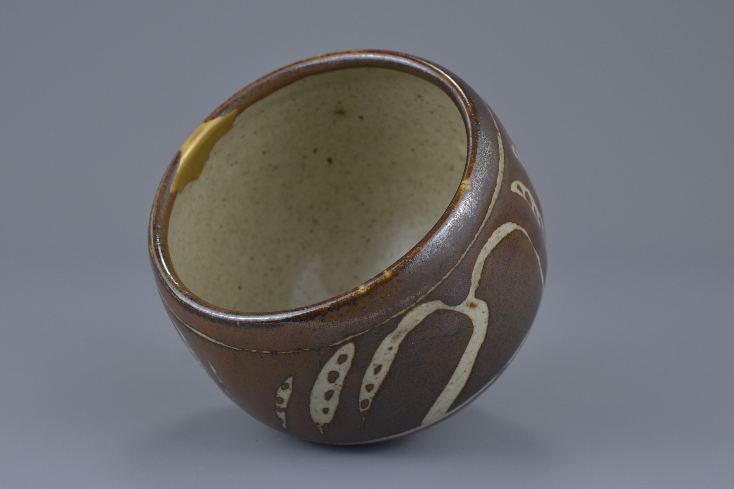 A Studio Pottery Jar, St. Ives, Bernard Leach with Gold Kintsugi Repair - Image 7 of 16