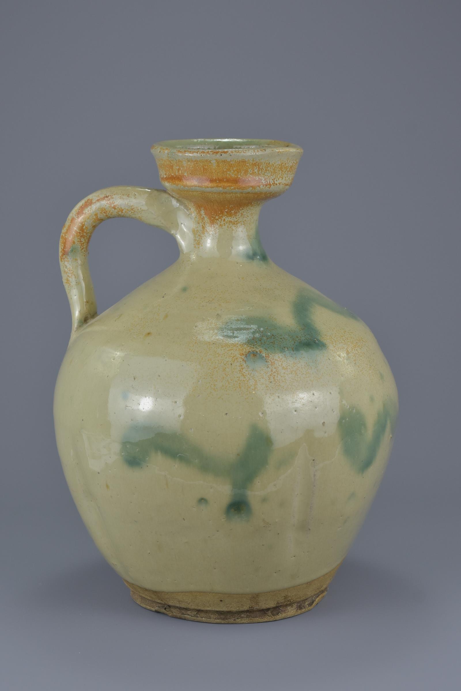 A Rare Chinese Yuan / Ming Glazed Stoneware Jug / Ewer - Image 4 of 7