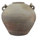 A Large Chinese Western Han Dynasty Round Stoneware Jar