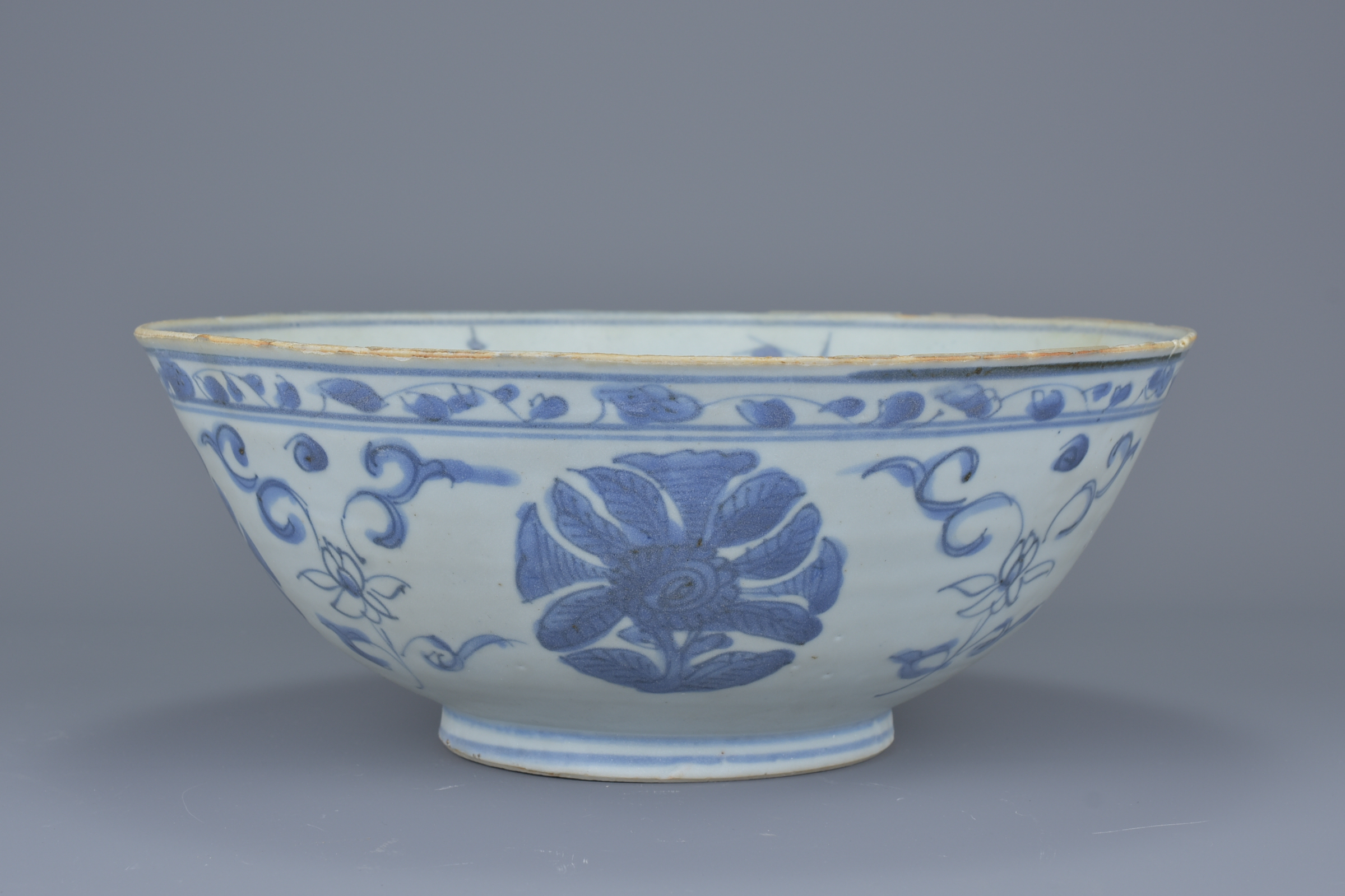 Large Chinese Ming Dynasty Blue & White Porcelain Bowl - Wanli Shipwreck - Image 9 of 9