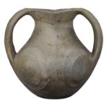 A Chinese Han Dynasty Twin-Handled Pottery Amphora