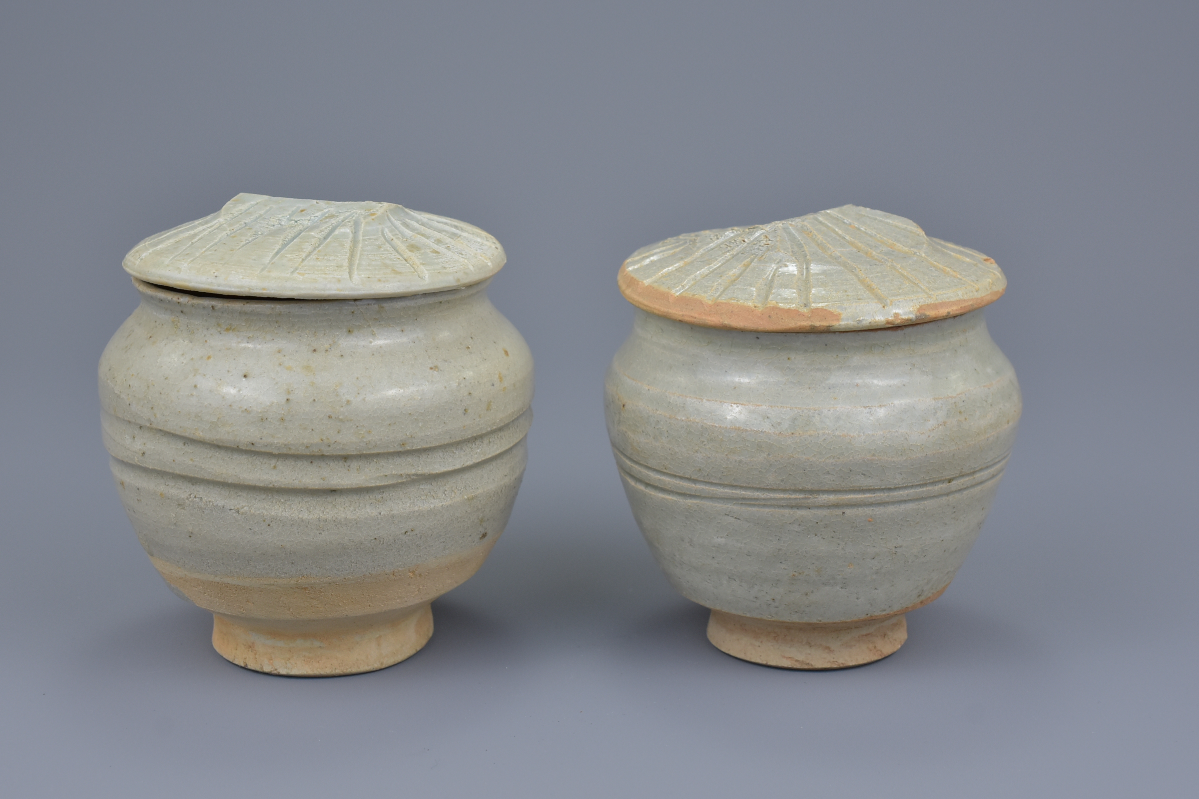 A Pair of Chinese Yuan Dynasty Qingbai Porcelain Covered Jars - Image 2 of 5