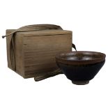 A Chinese Jian Hare’s Fur Tea Bowl in Wooden Box – Song Dynasty or Later