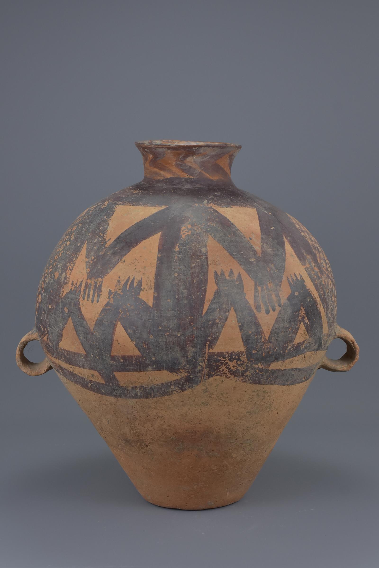 A Large Chinese Neolithic Machang Painted Pottery Jar (2300-2000 BC) - Image 4 of 7