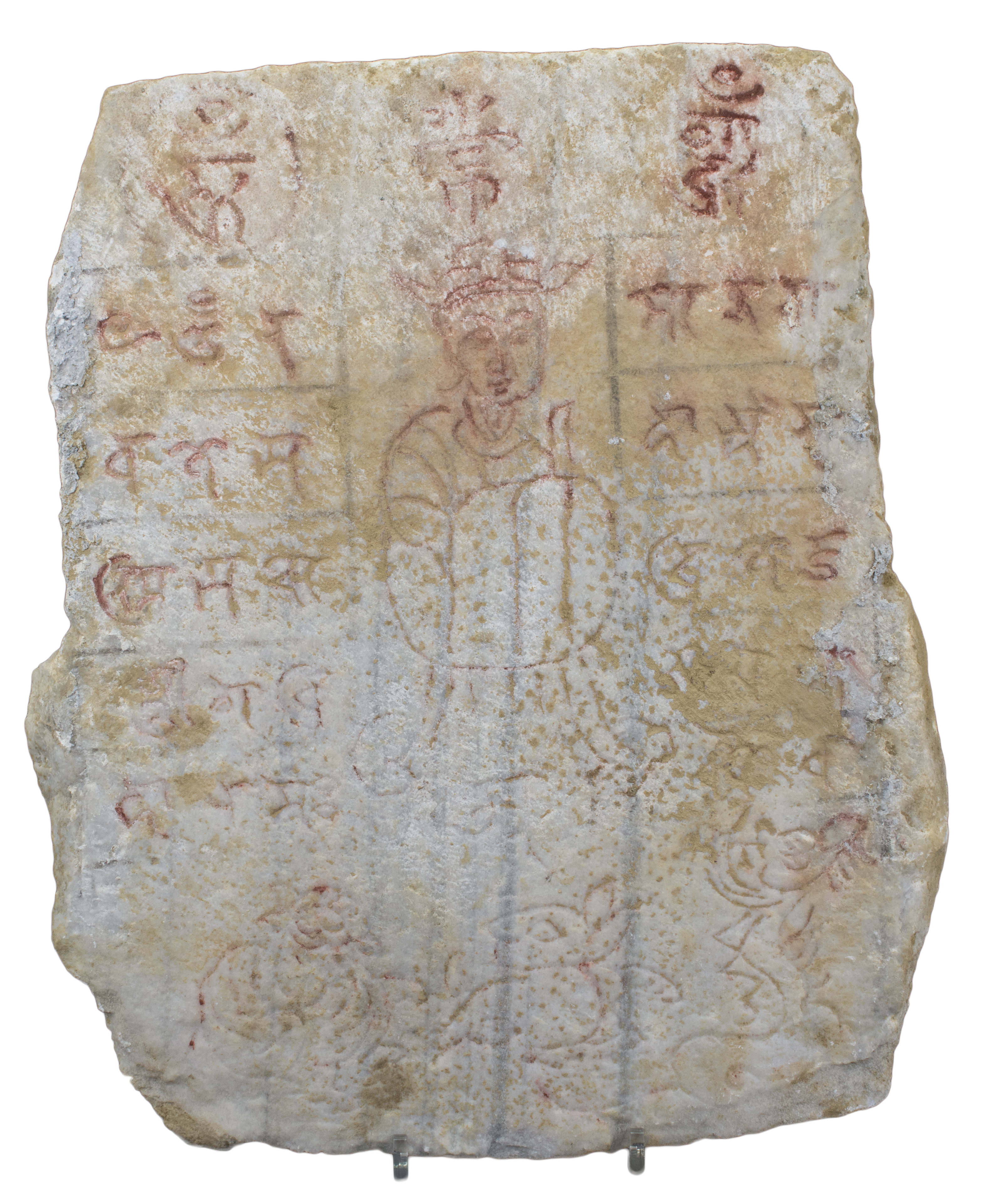 A Rare Chinese Yuan Dynasty Buddhist Stone Prayer Tablet (Sanskrit)