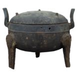 An Extremely Rare Chinese Han Dynasty Bronze & Iron Ding