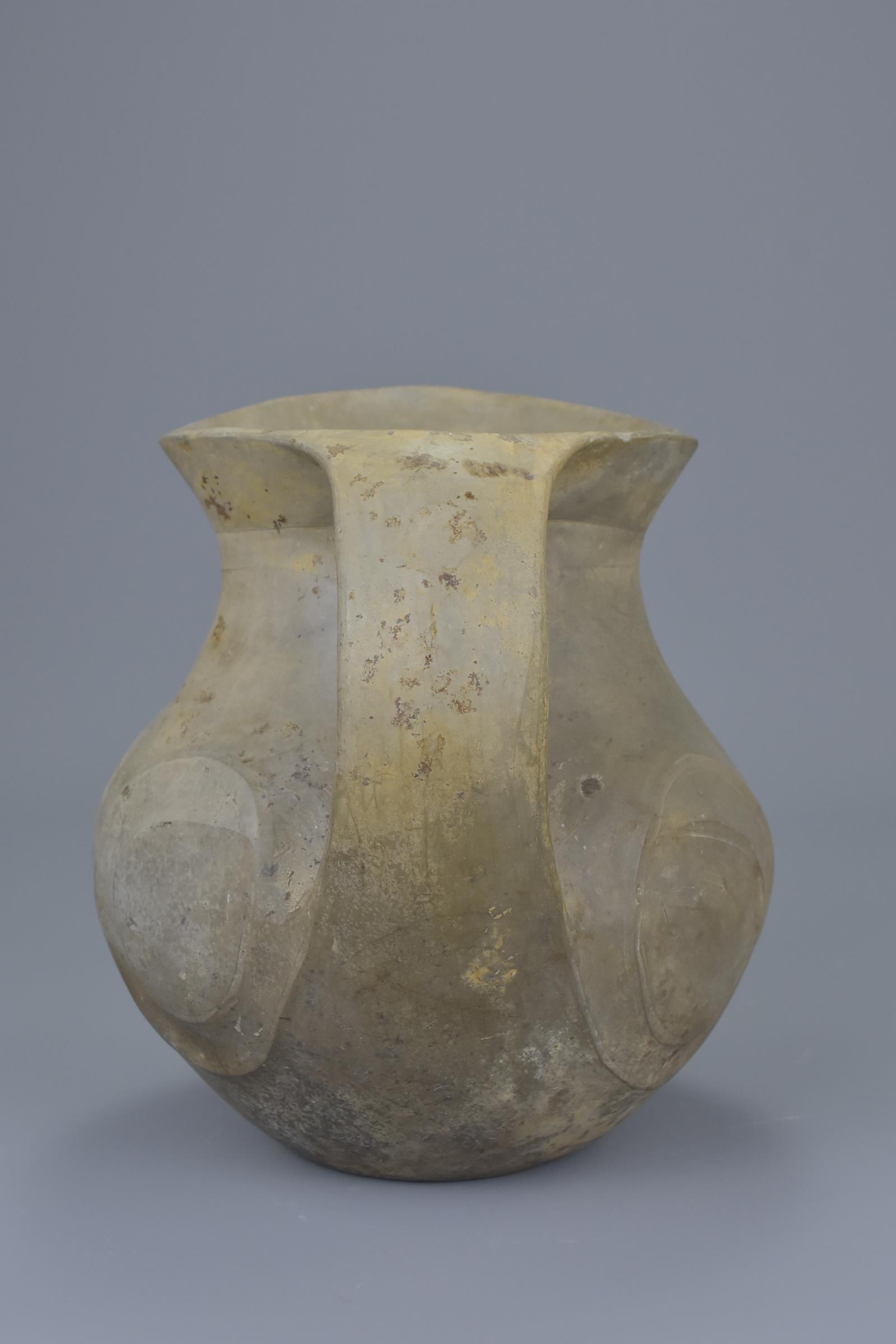 A Chinese Han Dynasty Twin-Handled Pottery Amphora - Image 5 of 7