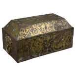 A Chinese Gilded and Inlaid Bronze Box, Dragons, Phoenix – Han Dynasty or Later