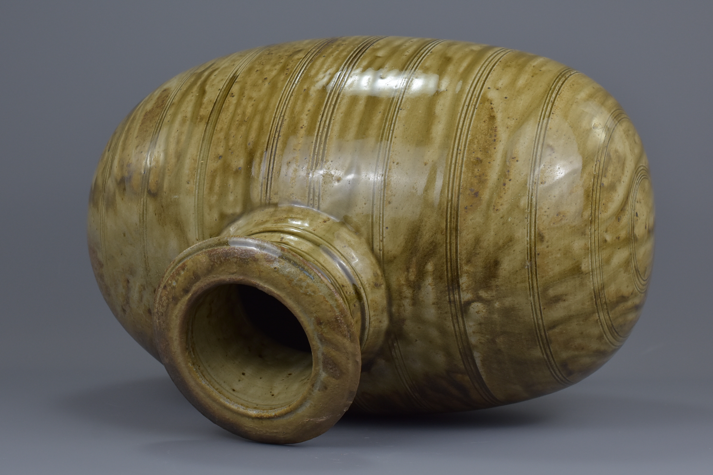 A LARGE Studio Pottery Glazed Stoneware Cocoon Jar by Chris Lewis - Image 8 of 8