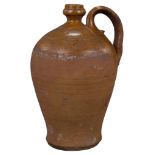 An English 19th Century Country Pottery Bottle with Handle