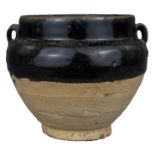 A Chinese Song / Jin Dynasty Black & Brown Glazed Stoneware Jar