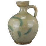 A Rare Chinese Yuan / Ming Glazed Stoneware Jug / Ewer