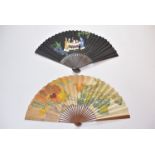 A vintage Japanese bamboo and paper fan
