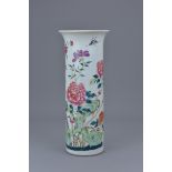 A Chinese 19th C. Famille rose porcelain sleeve vase