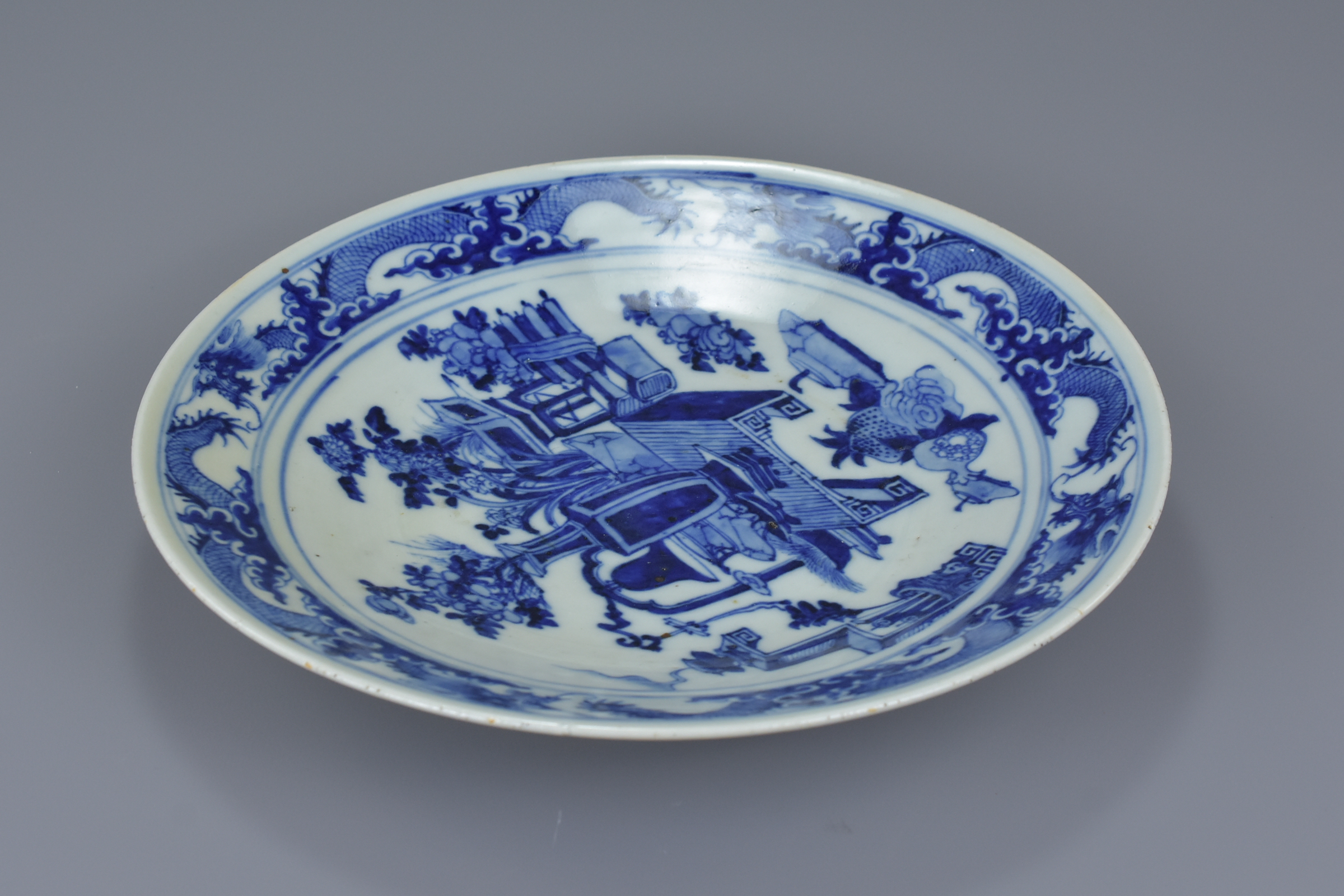 A Chinese 19th C. blue and white porcelain dish - Image 6 of 6