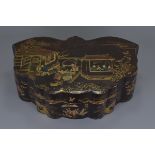 A Chinese 19/20th C. gilt and lacquer box and cover