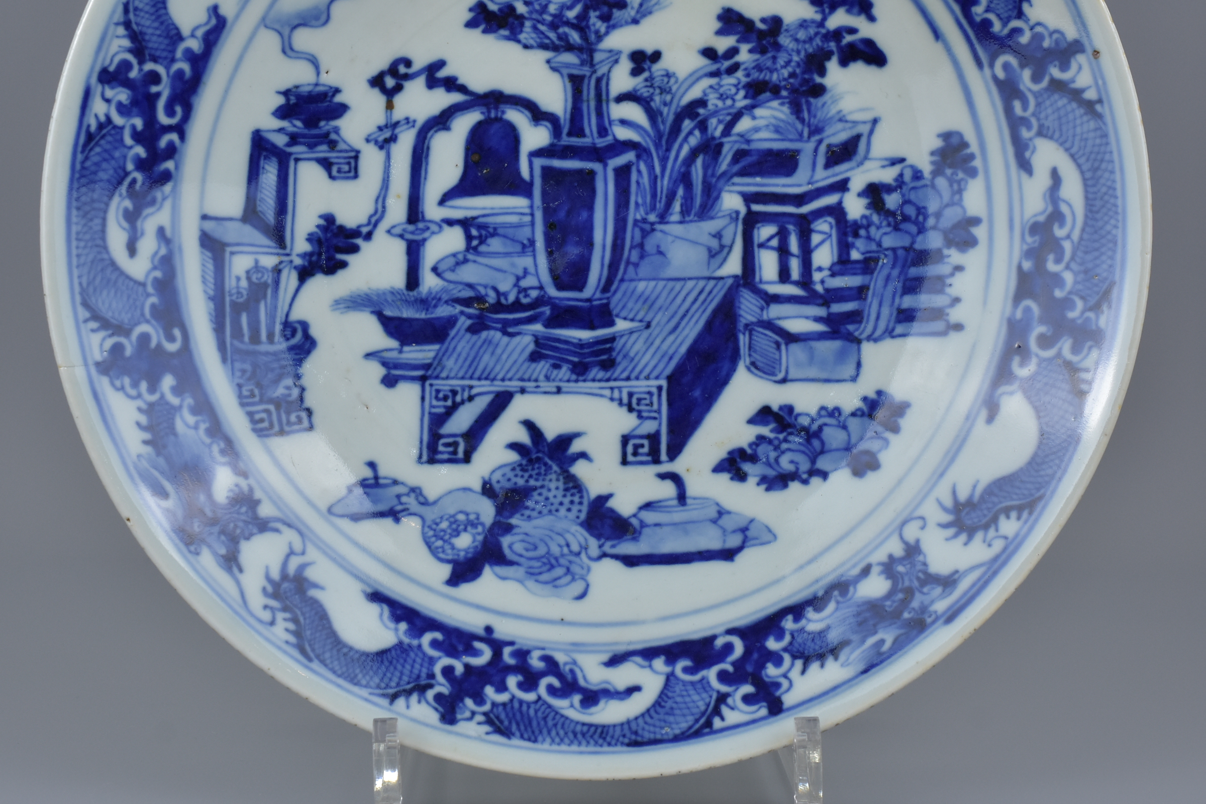 A Chinese 19th C. blue and white porcelain dish - Image 3 of 6