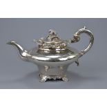 An English early Victorian Silver teapot, London 1839