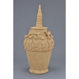 A Chinese Song Dynasty (960-1279) pottery funerary jar