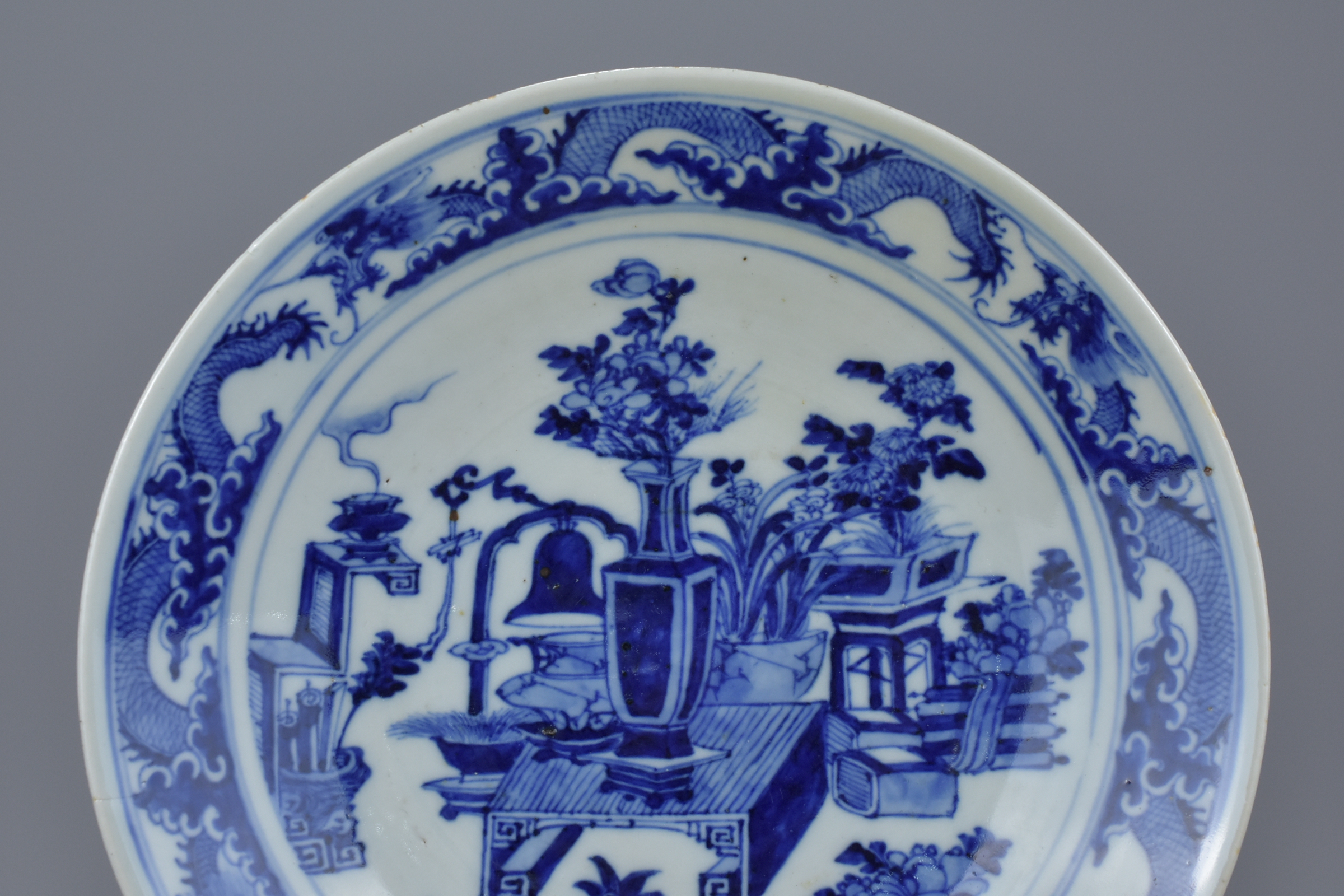 A Chinese 19th C. blue and white porcelain dish - Image 2 of 6