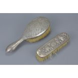 Two Chinese early 20th C. Silver cased brushes