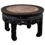 A Chinese 19th C. carved hardwood stand