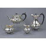 An English four piece silver plated tea service