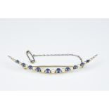 Sapphire and pearl brooch