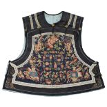 A Chinese 19th C. Qing Dynasty embroidered vest