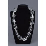 A rock crystal beaded necklace