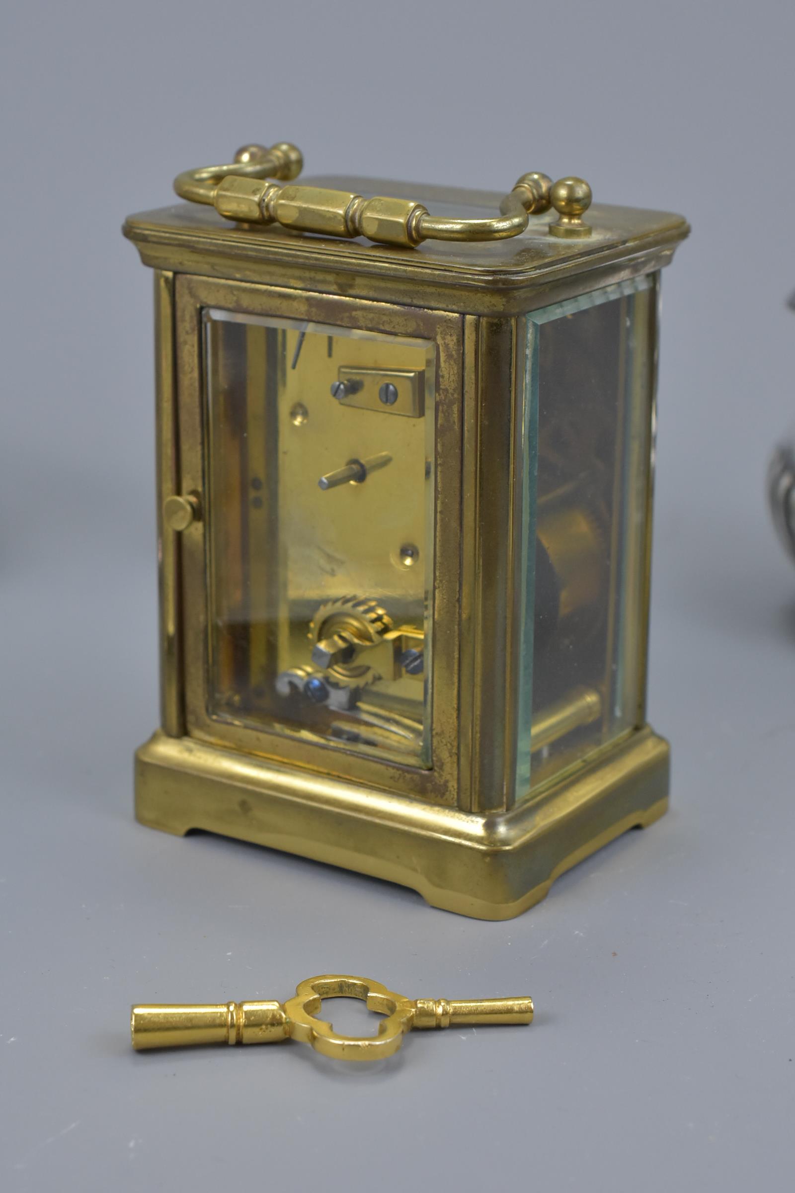 A carriage clock together with a silver plated ite - Image 5 of 5