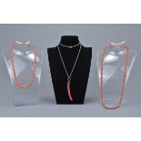 Three Antique Coral Necklaces