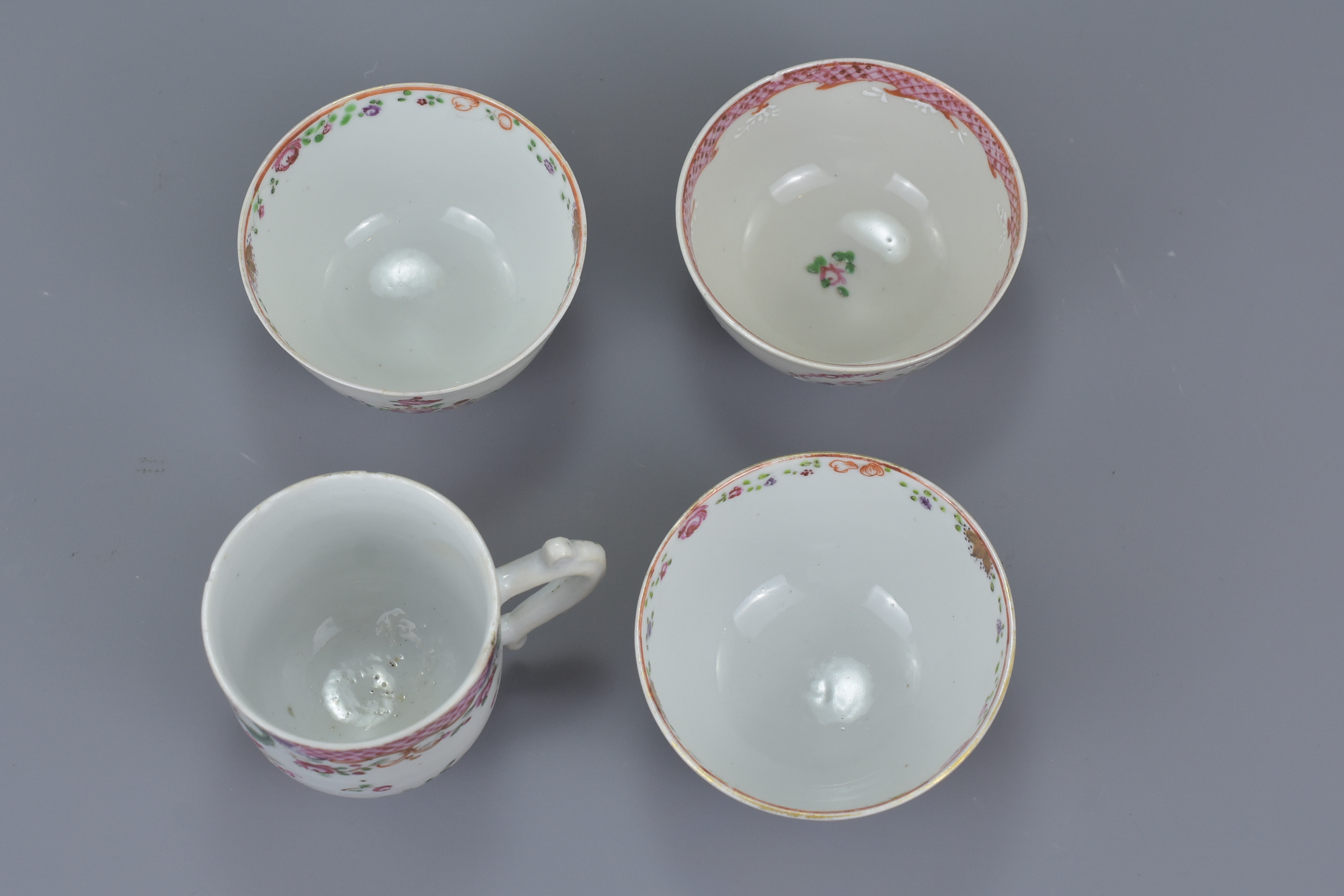 A group of ten Chinese 18th C. porcelain tea cups - Image 4 of 5