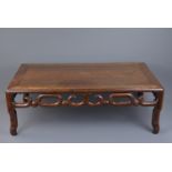 A Chinese 19th C. rosewood Kang table