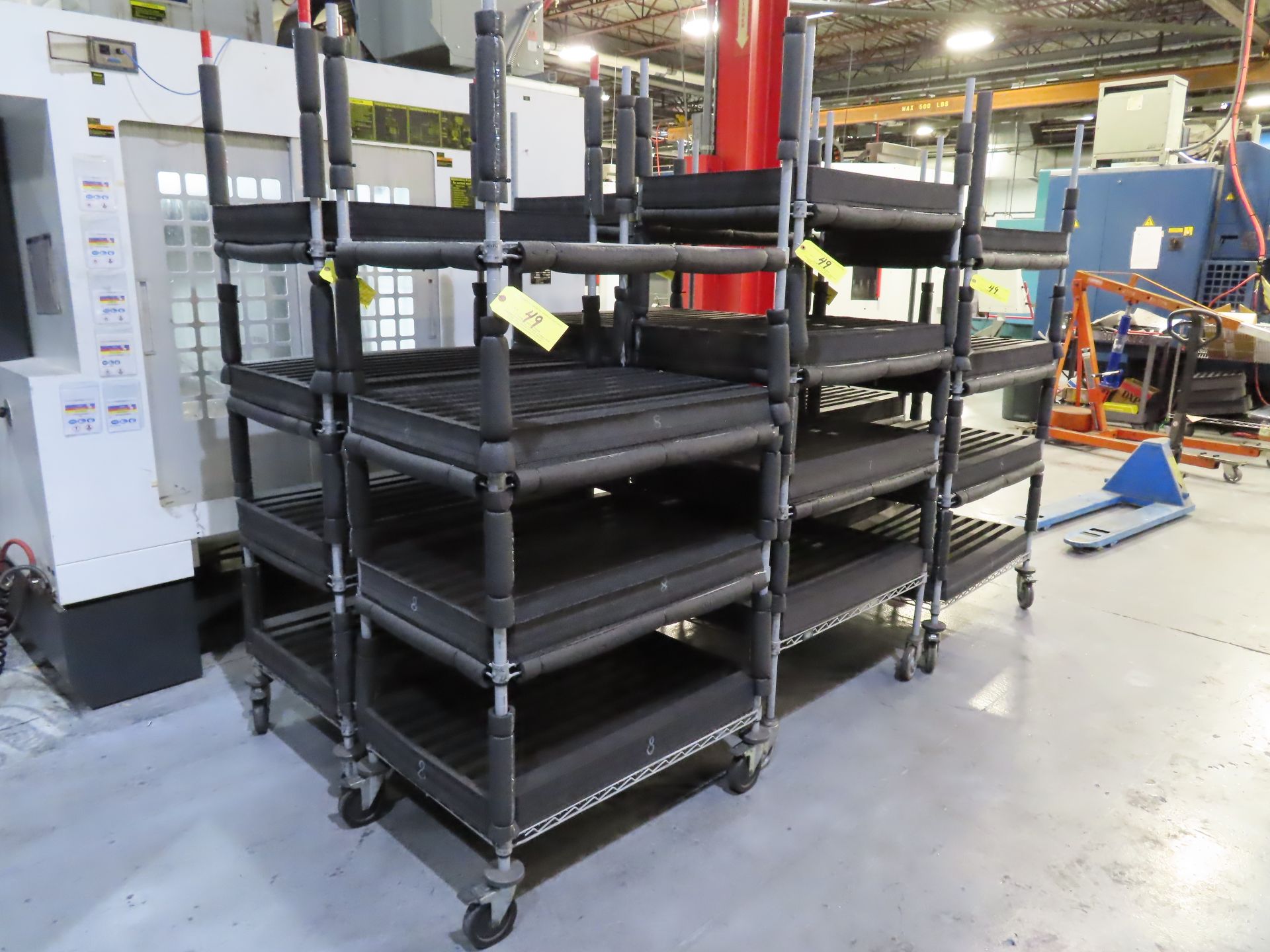 (6) Nexel Roll-Around Shelving Units/Parts Carts