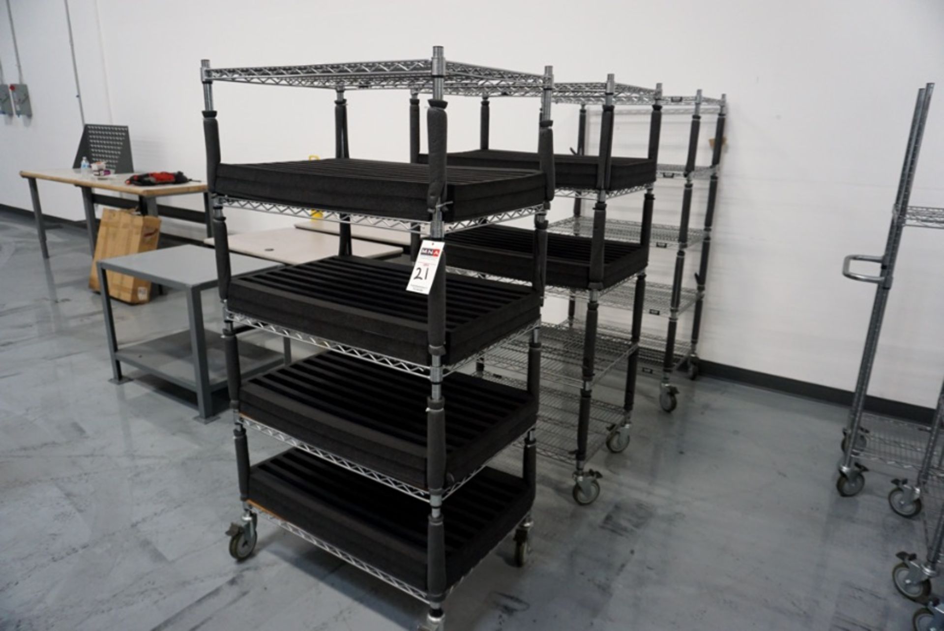 3 Uline Wire Rolling Racks - Image 4 of 4