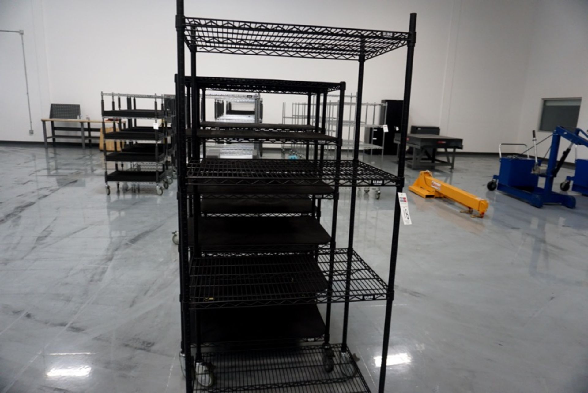 3 Uline Wire Rolling Racks