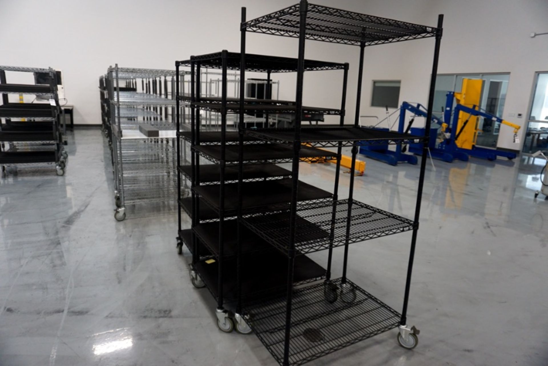 3 Uline Wire Rolling Racks - Image 2 of 3