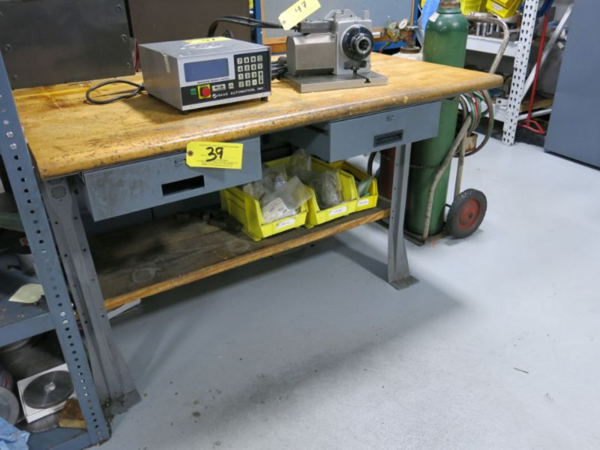 (2) 2-Drawer Butcher Block Top Work Benches