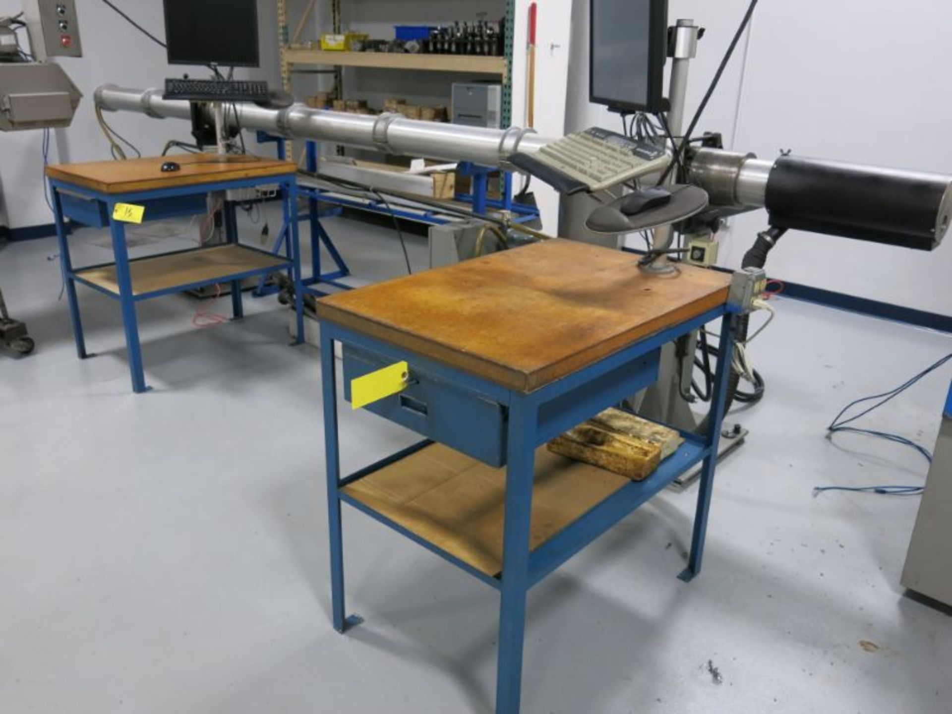 (5) Steel Frame Wood Top Work Benches - Image 3 of 3